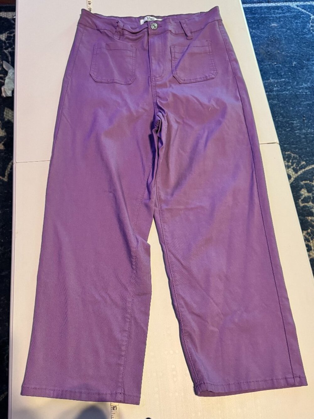 YMI - Hyperstretch High Rise Crop Straight Leg Pants - Purple - XL